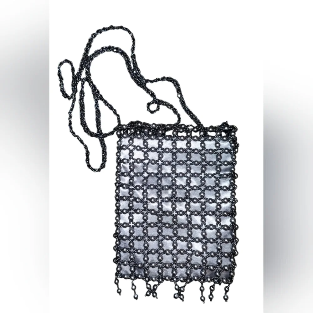 Georgio Beverly Hills Elegant Gray Beaded Women's Bag